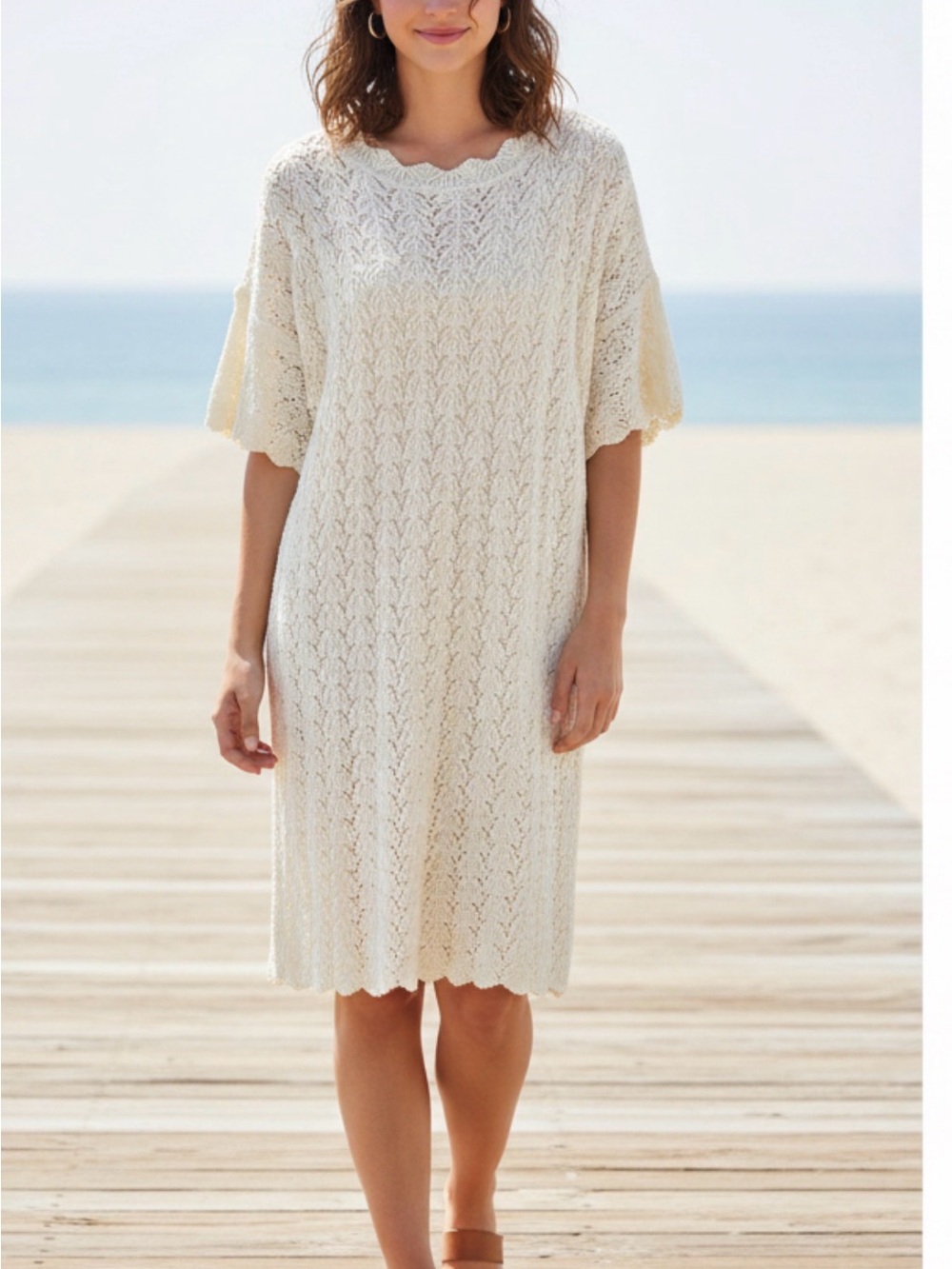 A new day Cream Crochet Dress NEW XXL
